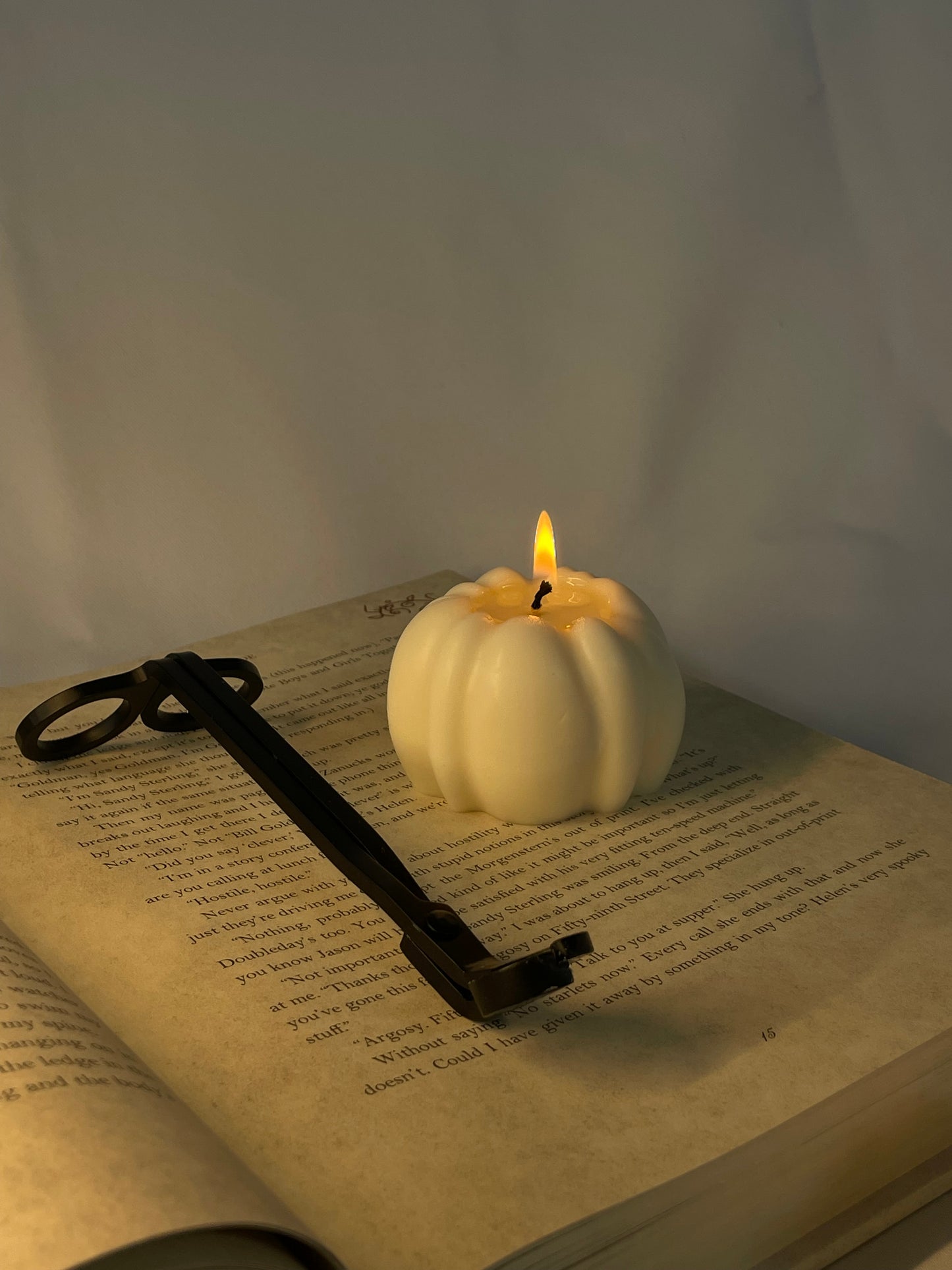Unscented Pumpkin Shaped Candle