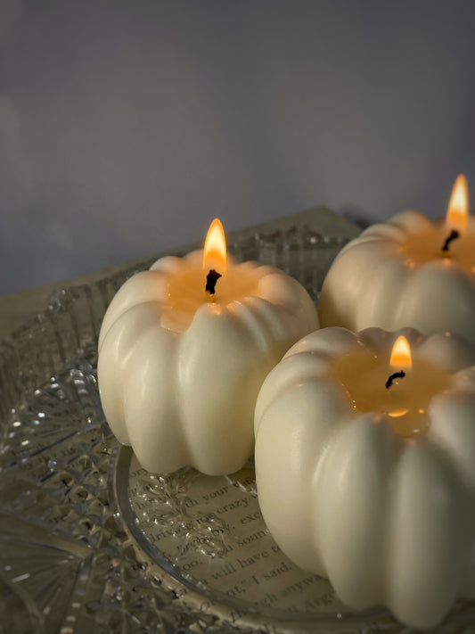 Unscented Pumpkin Shaped Candle