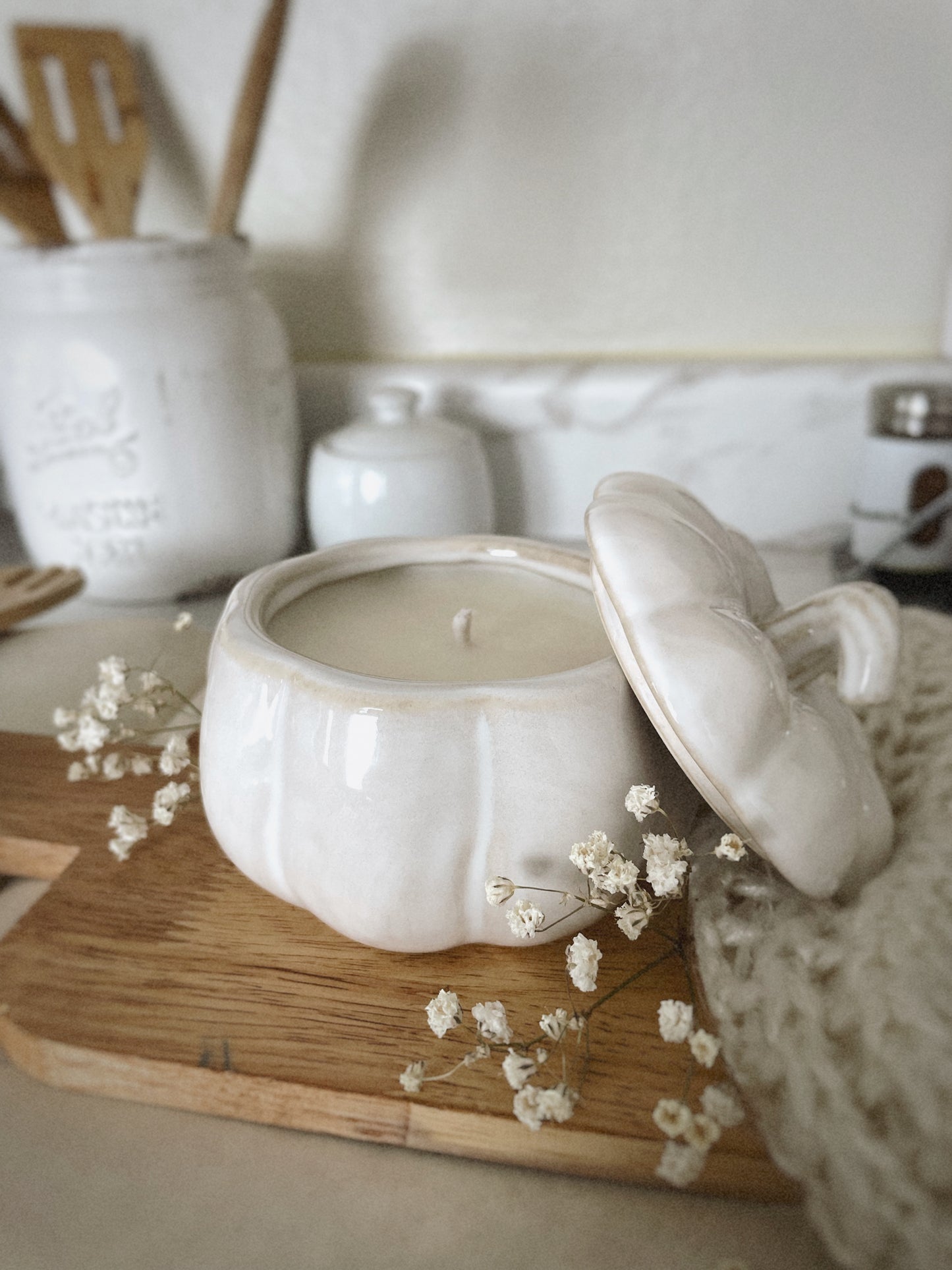 Pumpkin Scented Candle - White